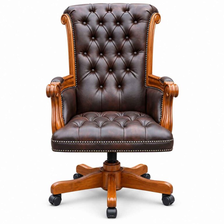Imperial Chesterfield High-Back Executive Leather Chair – Espresso Brown