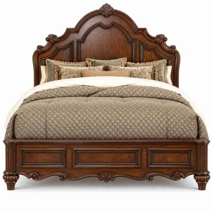 Regent Heritage Executive Solid Wood Panel Bed – Deep Chestnut
