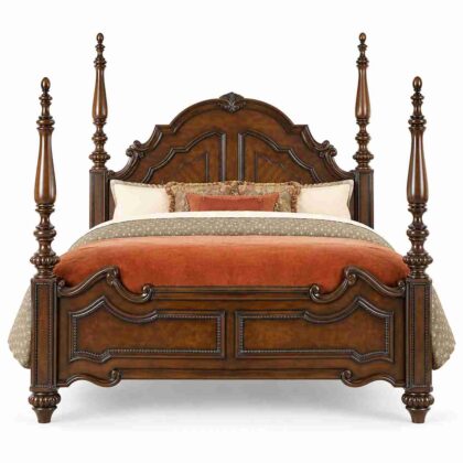 Regent Heritage Executive Solid Wood Four-Poster Bed – Warm Chestnut