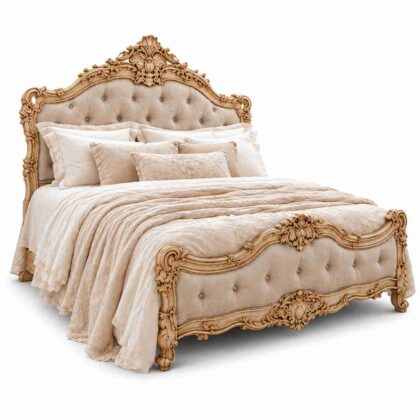 Regent Versailles French Provincial Tufted Upholstered Bed – Antique Ivory