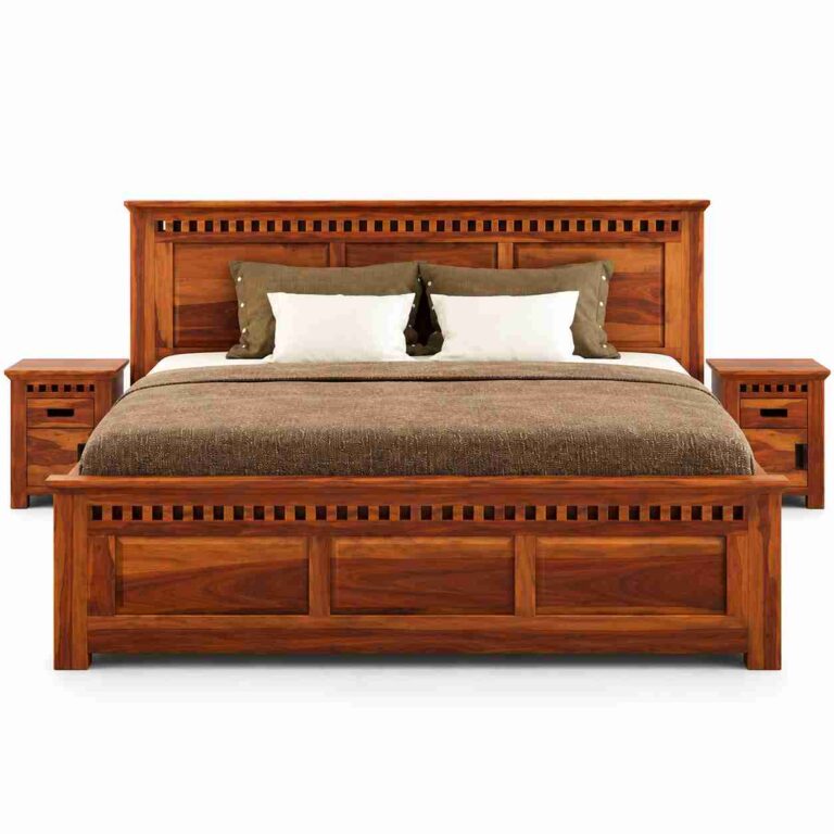 Regent Walken Solid Wood Bed with Storage – Honey Finish