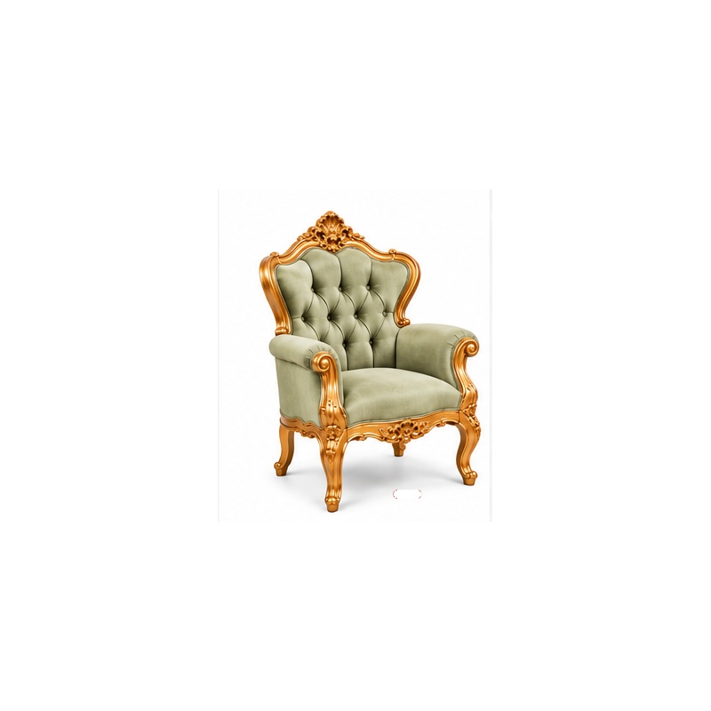 Regent Versailles French Provincial Gilded Salon Sofa Set – Antique Gold & Sage Green - Image 3