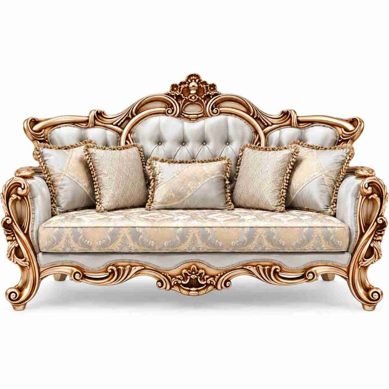 Regent Imperial Rococo Gilded Living Room Suite – Champagne Gold & Pearl Silver
